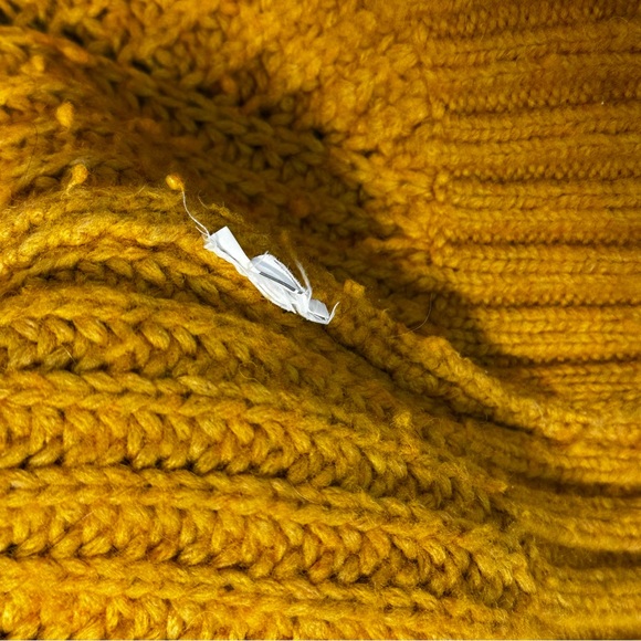 Madewell Everett Cable-Knit Pullover Sweater Mustard Yellow Large EUC - Picture 9 of 9